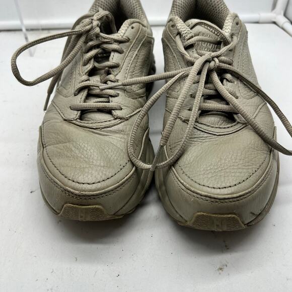 Brooks Shoes Womens 9 Addiction Walker Walking Sneaker Tan Beige Lace - Picture 4 of 9